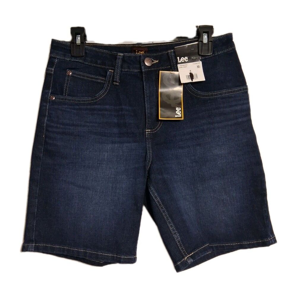 NWT Women's Lee Bermuda Jean Shorts Size 8 Dark Past
